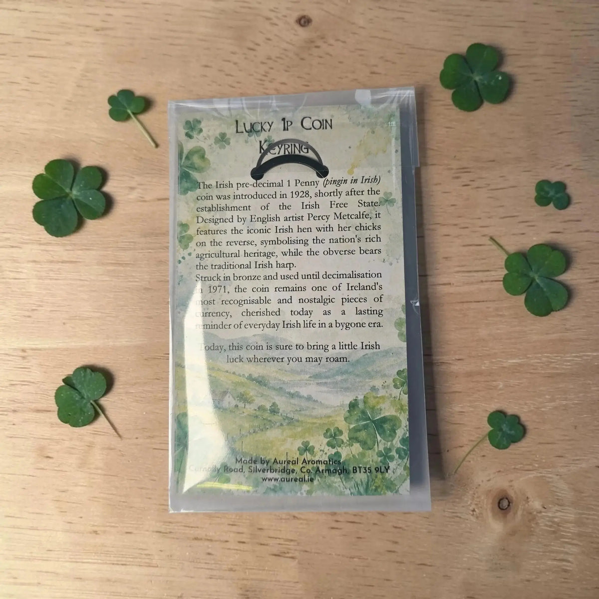 Irish Lucky Penny Keyring Aureal Aromatics
